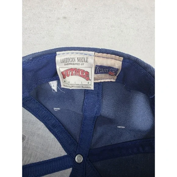 Vintage Dallas Cowboys Nutmeg Snapback‎ Hat Blue Silver Patch Cap